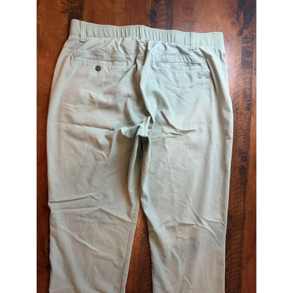 Under Armour Pants Mens 36x32 Green Stretch Herringbone Chino‎ Golf Tapered